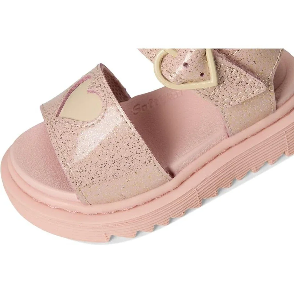 Dr. Martens Marlowe Hearts Strappy Kids 9 Powder Pink Leather Sandals ZOGG2716 - Picture 5 of 14